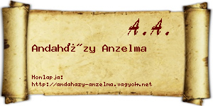 Andaházy Anzelma névjegykártya